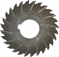 Made in USA - 3" Blade Diam x 5/64" Blade Thickness, 1" Hole, 28 Teeth, High Speed Steel Side Chip Saw - Staggered Tooth, Arbor Connection, Right Hand Cut, Uncoated, with Keyway - Exact Tool & Supply