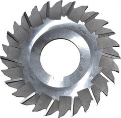Made in USA - 3" Blade Diam x 3/32" Blade Thickness, 1" Hole, 28 Teeth, High Speed Steel Side Chip Saw - Staggered Tooth, Arbor Connection, Right Hand Cut, Uncoated, with Keyway - Exact Tool & Supply