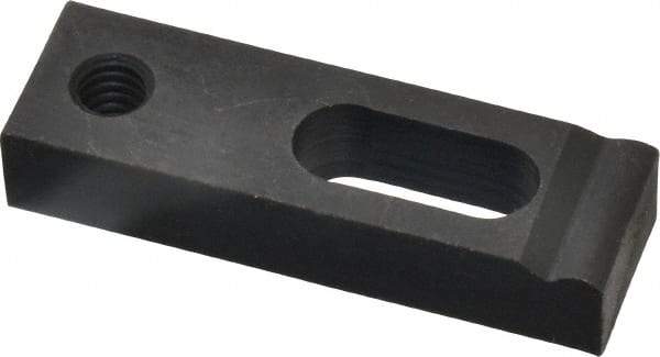 Gibraltar - 1/4" Stud, Medium Carbon Steel, Strap Clamp - 1/2" Travel, 2" OAL x 5/8" Wide x 3/8" High, Black Oxide Finish, Radius Nose - Exact Tool & Supply