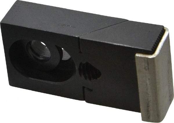 Gibraltar - 2-5/16" OAL x 1-1/4" Overall Width, Standard Grip Nose, Steel Manual Edge Clamp - Black Oxide Coating, 5/8" High, 3/8" Socket Cap Screw Slot, 3/8" Travel - Exact Tool & Supply