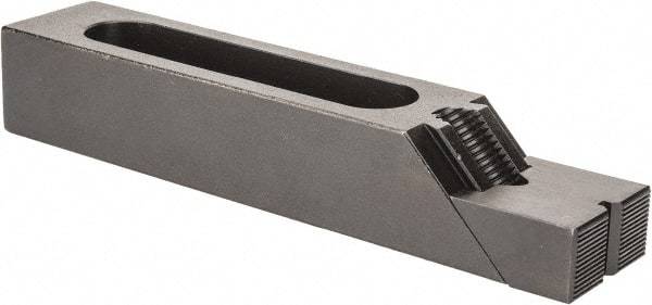 Gibraltar - 7-1/8" OAL x 1-1/2" Overall Width, Standard Grip Nose, Steel Manual Edge Clamp - Black Oxide Coating, 1-1/4" High, 1/2" Socket Cap Screw Slot, 3-5/16" Travel - Exact Tool & Supply