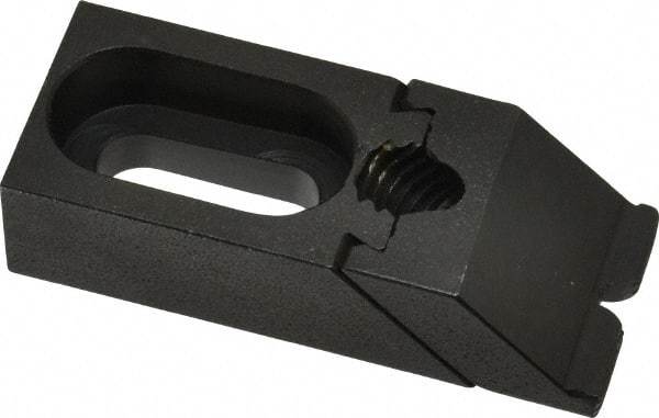 Gibraltar - 2-3/8" OAL x 1" Overall Width, Low Grip Nose, Steel Manual Edge Clamp - Black Oxide Coating, 5/8" High, 5/16" Socket Cap Screw Slot, 3/4" Travel - Exact Tool & Supply