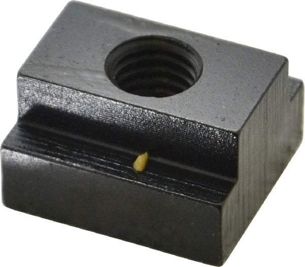 Gibraltar - 1/2-13 Tapped Through T Slot Nut - 11/16" Slot Width, 1-1/8 x 7/16" Base Width x Height, 1-1/4 x 3/4" OAL x Height - Exact Tool & Supply