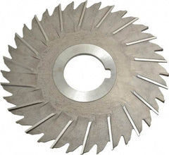 Made in USA - 5" Blade Diam x 1/8" Blade Thickness, 1-1/4" Hole, 36 Teeth, High Speed Steel Side Chip Saw - Staggered Tooth, Arbor Connection, Right Hand Cut, Uncoated - Exact Tool & Supply