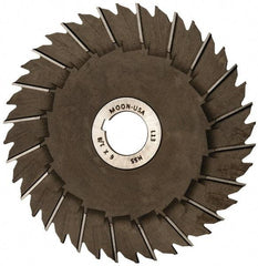 Made in USA - 6" Blade Diam x 1/8" Blade Thickness, 1" Hole, 40 Teeth, High Speed Steel Side Chip Saw - Staggered Tooth, Arbor Connection, Right Hand Cut, Uncoated, with Keyway - Exact Tool & Supply