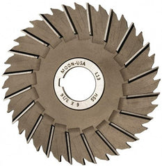 Made in USA - 6" Blade Diam x 3/16" Blade Thickness, 1-1/4" Hole, 40 Teeth, High Speed Steel Side Chip Saw - Staggered Tooth, Arbor Connection, Right Hand Cut, Uncoated, with Keyway - Exact Tool & Supply