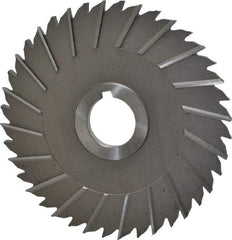 Made in USA - 6" Blade Diam x 1/4" Blade Thickness, 1-1/4" Hole, 40 Teeth, High Speed Steel Side Chip Saw - Staggered Tooth, Arbor Connection, Right Hand Cut, Uncoated - Exact Tool & Supply