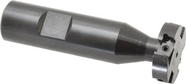 Cutting Tool Technologies - 5/16 Inch Cutting Width, 1.14 Inch Cutting Diameter, 4 Cutter Inserts, 3/4 Inch Shank Diameter, 1215 Insert Style, Indexable Keyseat Cutter - Inch Long Shank - Exact Tool & Supply