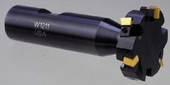 Cutting Tool Technologies - 3/8 Inch Cutting Width, 1.39 Inch Cutting Diameter, 6 Cutter Inserts, 3/4 Inch Shank Diameter, 1215 Insert Style, Indexable Keyseat Cutter - Inch Long Shank - Exact Tool & Supply