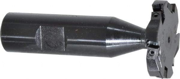 Cutting Tool Technologies - 1/4 Inch Cutting Width, 1.515 Inch Cutting Diameter, 6 Cutter Inserts, 3/4 Inch Shank Diameter, 1215 Insert Style, Indexable Keyseat Cutter - Inch Long Shank - Exact Tool & Supply