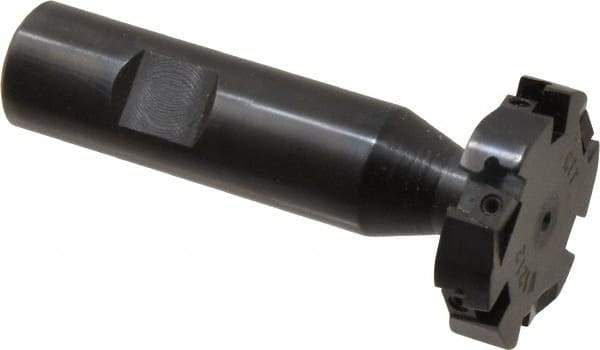 Cutting Tool Technologies - 3/8 Inch Cutting Width, 1.515 Inch Cutting Diameter, 6 Cutter Inserts, 3/4 Inch Shank Diameter, 1215 Insert Style, Indexable Keyseat Cutter - Inch Long Shank - Exact Tool & Supply