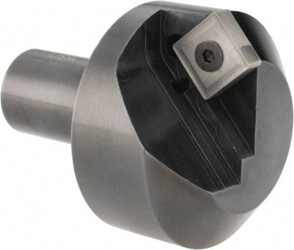 Cutting Tool Technologies - 100° Included Angle, 1.9" Max Cut Diam, 1.9mm Body Diam, 3/4" Shank Diam, 2-3/8" OAL, Indexable Countersink - 0.27" LOC, Square Insert, SNMG 432 Insert Style, Negative Rake, Series NC - Exact Tool & Supply
