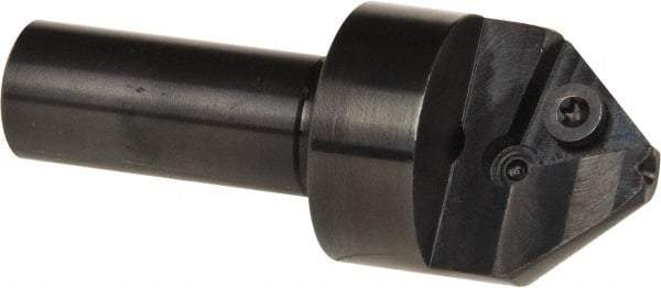 Cutting Tool Technologies - 82° Included Angle, 0.94" Max Cut Diam, 0.94mm Body Diam, 1/2" Shank Diam, 2-3/8" OAL, Indexable Countersink - 0.39" LOC, 1 Triangle Insert, TPGH 321 Insert Style, Positive Rake, Series PC - Exact Tool & Supply
