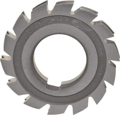 Made in USA - 1/16" Radius, 1/8" Circle Diam, 2-1/4" Diam x 0.26" Wide Cut, High Speed Steel Concave Radius Cutter - 2-1/4" OAL, Arbor Connection, Uncoated, Form Relieved, 10 Teeth - Exact Tool & Supply