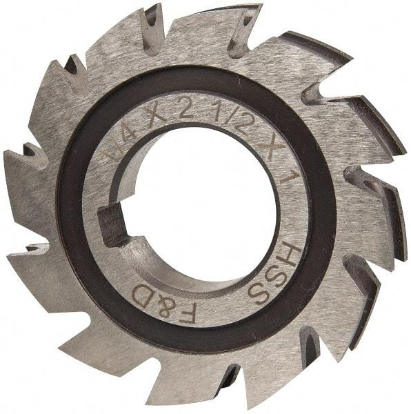 Made in USA - 1/8" Radius, 1/4" Circle Diam, 2-1/2" Diam x 0.445" Wide Cut, High Speed Steel Concave Radius Cutter - 2-1/2" OAL, Arbor Connection, Uncoated, Form Relieved, 10 Teeth - Exact Tool & Supply