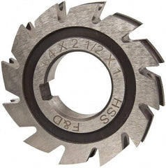 Made in USA - 1/8" Radius, 1/4" Circle Diam, 2-1/2" Diam x 0.445" Wide Cut, High Speed Steel Concave Radius Cutter - 2-1/2" OAL, Arbor Connection, Uncoated, Form Relieved, 10 Teeth - Exact Tool & Supply