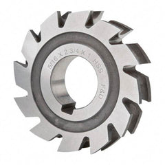 Made in USA - 5/32" Radius, 5/16" Circle Diam, 2-3/4" Diam x 0.572" Wide Cut, High Speed Steel Concave Radius Cutter - 2-3/4" OAL, Arbor Connection, Uncoated, Form Relieved, 10 Teeth - Exact Tool & Supply