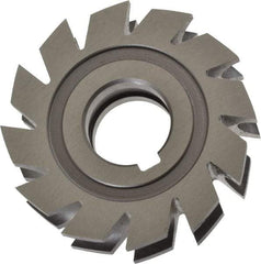 Made in USA - 1/4" Radius, 1/2" Circle Diam, 3" Diam x 0.822" Wide Cut, High Speed Steel Concave Radius Cutter - 3" OAL, Arbor Connection, Uncoated, Form Relieved, 10 Teeth - Exact Tool & Supply