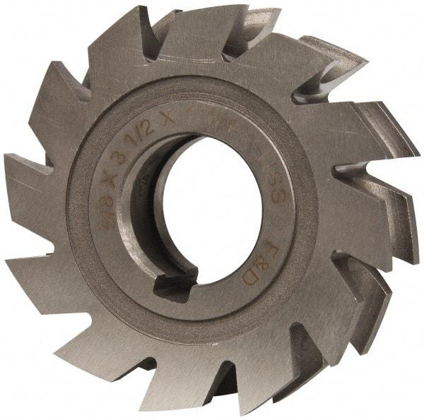 Made in USA - 5/16" Radius, 5/8" Circle Diam, 3-1/2" Diam x 1.01" Wide Cut, High Speed Steel Concave Radius Cutter - 3-1/2" OAL, Arbor Connection, Uncoated, Form Relieved, 10 Teeth - Exact Tool & Supply