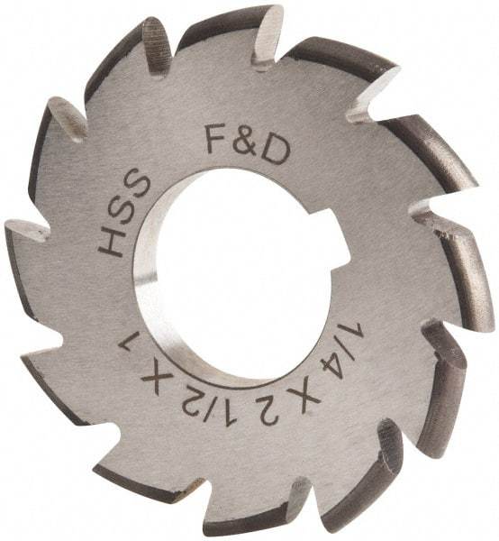 Made in USA - 1/8" Radius, 1/4" Circle Diam, 2-1/2" Cutter Diam, Arbor Connection, Convex Radius Cutter - High Speed Steel, Uncoated, Form Relieved, 12 Teeth - Exact Tool & Supply