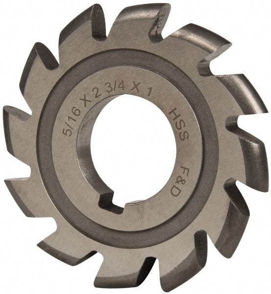 Made in USA - 5/32" Radius, 5/8" Circle Diam, 2-3/4" Cutter Diam, Arbor Connection, Convex Radius Cutter - High Speed Steel, Uncoated, Form Relieved, 12 Teeth - Exact Tool & Supply