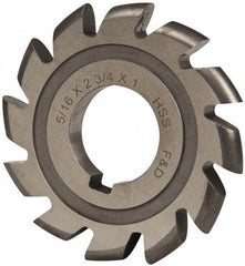 Made in USA - 5/32" Radius, 5/8" Circle Diam, 2-3/4" Cutter Diam, Arbor Connection, Convex Radius Cutter - High Speed Steel, Uncoated, Form Relieved, 12 Teeth - Exact Tool & Supply