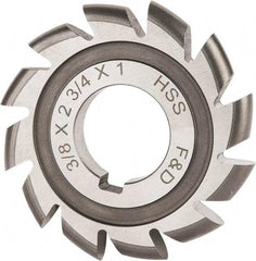 Made in USA - 3/16" Radius, 3/8" Circle Diam, 2-3/4" Cutter Diam, Arbor Connection, Convex Radius Cutter - High Speed Steel, Uncoated, Form Relieved, 12 Teeth - Exact Tool & Supply