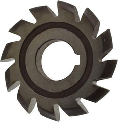 Made in USA - 1/4" Radius, 1" Circle Diam, 3" Cutter Diam, Arbor Connection, Convex Radius Cutter - High Speed Steel, Uncoated, Form Relieved, 12 Teeth - Exact Tool & Supply