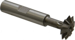 Made in USA - 3/4° 3/4" Cut Diam, 3/16" Cut Width, 3/8" Shank, High Speed Steel Double-Angle Cutter - Exact Tool & Supply