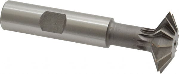 Made in USA - 1° 1" Cut Diam, 5/16" Cut Width, 1/2" Shank, High Speed Steel Double-Angle Cutter - Exact Tool & Supply