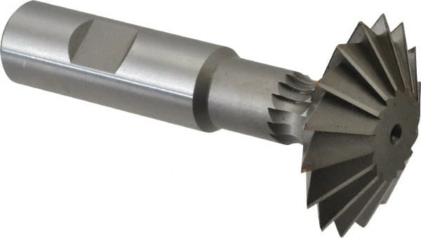 Made in USA - 1-7/8° 1-7/8" Cut Diam, 5/8" Cut Width, 3/4" Shank, High Speed Steel Double-Angle Cutter - Exact Tool & Supply