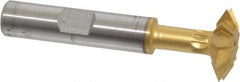 Made in USA - 3/4° 3/4" Cut Diam, 3/16" Cut Width, 3/8" Shank, High Speed Steel Double-Angle Cutter - Exact Tool & Supply