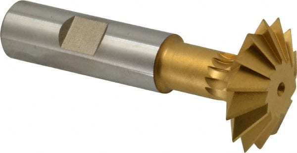 Made in USA - 1-3/8° 1-3/8" Cut Diam, 7/16" Cut Width, 5/8" Shank, High Speed Steel Double-Angle Cutter - Exact Tool & Supply