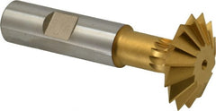 Made in USA - 1-3/8° 1-3/8" Cut Diam, 7/16" Cut Width, 5/8" Shank, High Speed Steel Double-Angle Cutter - Exact Tool & Supply