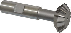 Made in USA - 1-3/8° 1-3/8" Cut Diam, 1/2" Cut Width, 5/8" Shank, High Speed Steel Double-Angle Cutter - Exact Tool & Supply