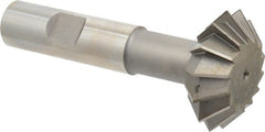 Made in USA - 1-1/2° 1-1/2" Cut Diam, 9/16" Cut Width, 5/8" Shank, High Speed Steel Double-Angle Cutter - Exact Tool & Supply