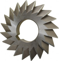 Made in USA - 2-3/4° 2-3/4" Cut Diam, 1/2" Cut Width, 1" Arbor, High Speed Steel Double-Angle Cutter - Exact Tool & Supply