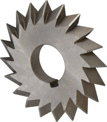 Made in USA - 4° 4" Cut Diam, 1/2" Cut Width, 1-1/4" Arbor, High Speed Steel Double-Angle Cutter - Exact Tool & Supply