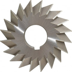 Made in USA - 4° 4" Cut Diam, 3/4" Cut Width, 1-1/4" Arbor, High Speed Steel Double-Angle Cutter - Exact Tool & Supply