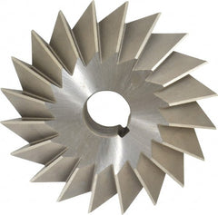 Made in USA - 6° 6" Cut Diam, 1-1/2" Cut Width, 1-1/4" Arbor, High Speed Steel Double-Angle Cutter - Exact Tool & Supply