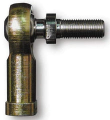 Alinabal - 7/16" ID, 1-1/8" Max OD, 3,800 Lb Max Static Cap, Spherical Rod End - 7/16-20 RH, 5/8" Shank Diam, 1-1/16" Shank Length, Steel with Molded Nyloy Raceway - Exact Tool & Supply