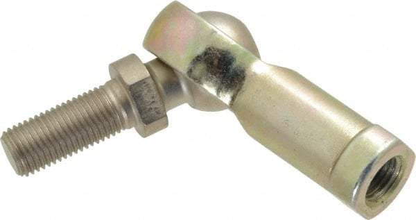 Alinabal - 3/8" ID, 1" Max OD, 3,250 Lb Max Static Cap, Spherical Rod End - 3/8-24 RH, 0.562" Shank Diam, 15/16" Shank Length, Steel with Molded Nyloy Raceway - Exact Tool & Supply