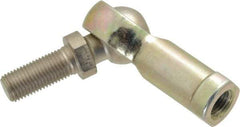 Alinabal - 3/8" ID, 1" Max OD, 3,250 Lb Max Static Cap, Spherical Rod End - 3/8-24 RH, 0.562" Shank Diam, 15/16" Shank Length, Steel with Molded Nyloy Raceway - Exact Tool & Supply
