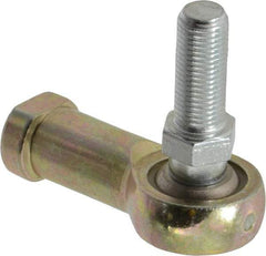 Alinabal - 3/8" ID, 1" Max OD, 3,250 Lb Max Static Cap, Spherical Rod End - 3/8-24 RH, 0.562" Shank Diam, 15/16" Shank Length, Steel with Molded Nyloy Raceway - Exact Tool & Supply