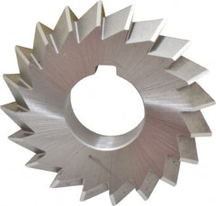 Made in USA - 2-3/4° 2-3/4" Cut Diam, 1/2" Cut Width, 1" Arbor, High Speed Steel Double-Angle Cutter - Exact Tool & Supply