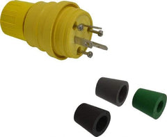 Value Collection - 125/250 Volt, 10, 15 Amp, NonNEMA Configuration, Industrial Grade, Ungrounded Plug - 3 Poles, IP67 - Exact Tool & Supply