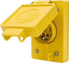 Value Collection - 125 VAC, 20 Amp, 5-20R NEMA, Ungrounded Receptacle - 2 Poles, 3 Wire, Female End, Yellow - Exact Tool & Supply