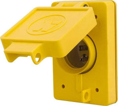 Value Collection - 125 VAC, 15 Amp, 5-15P NEMA, Ungrounded Receptacle - 2 Poles, 3 Wire, Male End, Yellow - Exact Tool & Supply