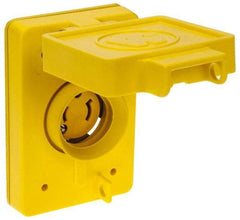 Value Collection - 125 VAC, 15 Amp, L1-15R NEMA, Ungrounded Receptacle - 2 Poles, 2 Wire, Female End, Yellow - Exact Tool & Supply
