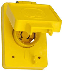 Value Collection - 250 VAC, 20 Amp, L2-20R NEMA, Ungrounded Receptacle - 2 Poles, 2 Wire, Female End, Yellow - Exact Tool & Supply